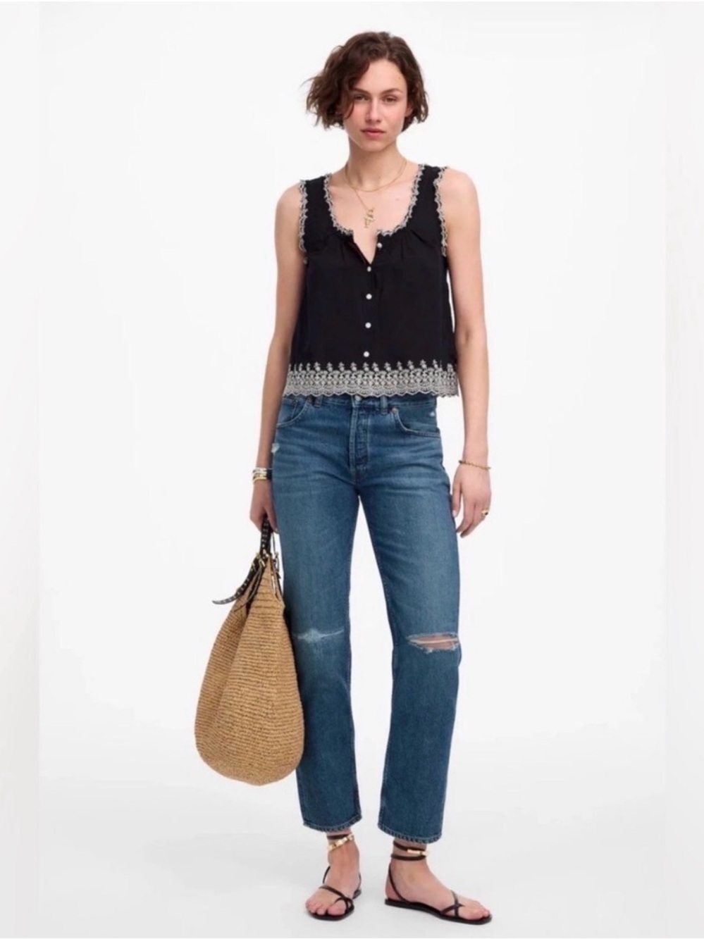 Madewell The Dean Easy Straight Crop Jean - 28